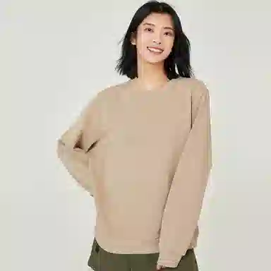 探路者 纯色圆领套头休闲长袖卫衣 男女同款