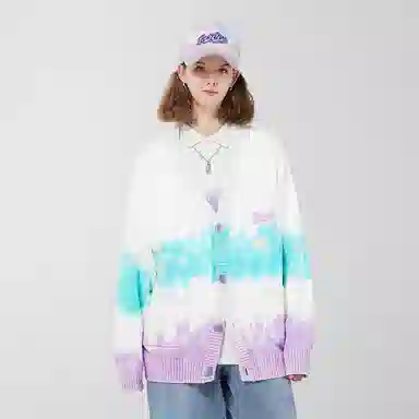 LAMLICKA Gradient Knit Cardigan