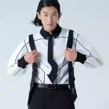 VALLEYOUTH Futuristic Arrow Tie Black