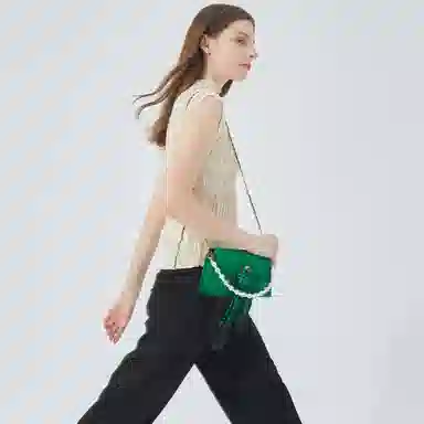 Charles & Keith Scarf Detail Small Bag Green