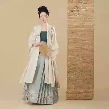 织造司 玉兰吱 长干寺吊带宋抹仿妆花百迭裙古风原创宋制七分袖动物图案汉服 女款