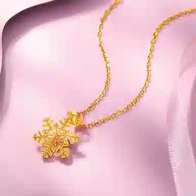 老庙 冰雪大雪花小众设计精致轻奢挂坠 足金 按克计价 黄金吊坠 女款