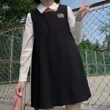 东鲸岁时记 圆领褶皱刺绣无袖连衣裙 女款