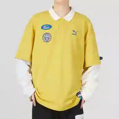 PUMA Team Badge Polo Longsleeve Yellow