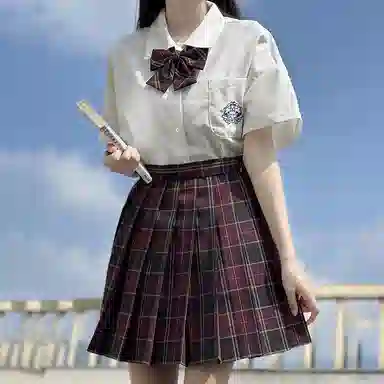 东鲸岁时记 卡通动物图案翻领纯色内搭短袖衬衫 女款 白色