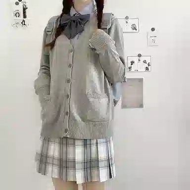 东鲸岁时记 格纹百褶高腰半身裙 女款