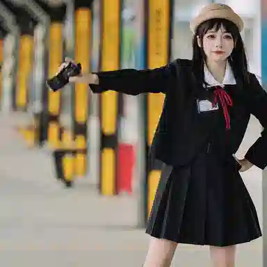 东鲸岁时记 纯色无领西装外套吊带连衣裙制服套装 女款