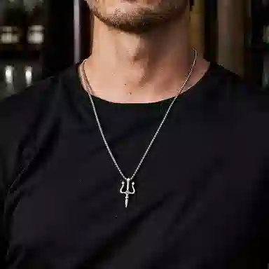 IDEAGEMER Trident Necklace 925 Silver