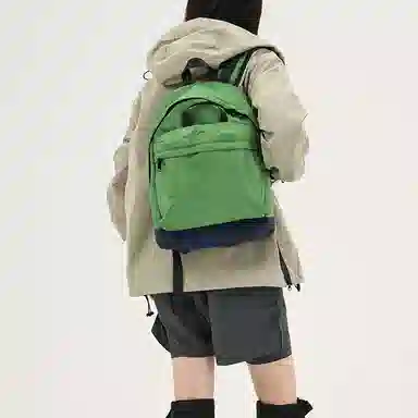 MYEDITION Vintage Colorblock Backpack Green