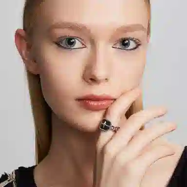 小众设计师 燃系列 方牌星芒开口戒指 男女同款可微调戒指