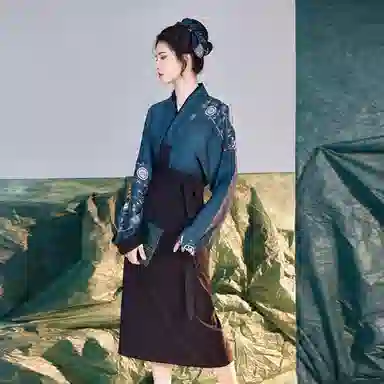 织造司 工作日 飞机袖短衫改良旋裙半身裙轻薄透气宋制汉服 女款