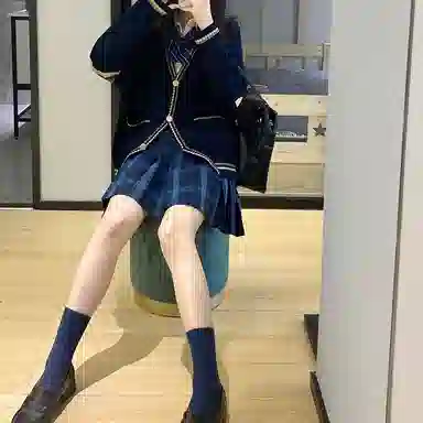 东鲸岁时记 格子高腰百褶短款制服裙装 津岚女高