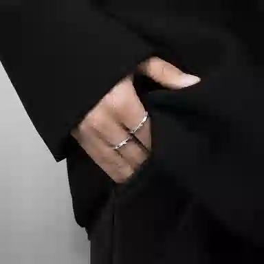 MAGICPOLE Mobius Ring Graffiti Adjustable Silver Ring