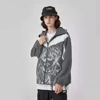 Guuka Vintage Two-Tone Windbreaker Grey