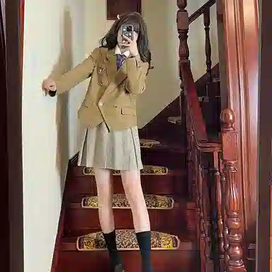 东鲸岁时记 纯色双排扣长袖西装外套 女款