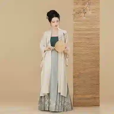 织造司 玉兰吱 长干寺吊带宋抹仿妆花百迭裙古风原创宋制七分袖动物图案汉服 女款