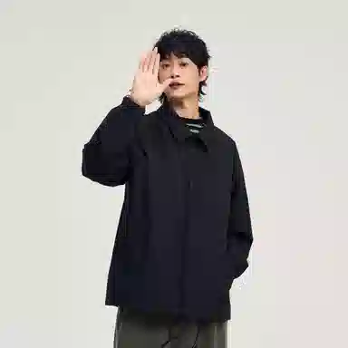 物质公式 日系纯色基础款简约休闲翻领教练夹克 男女同款