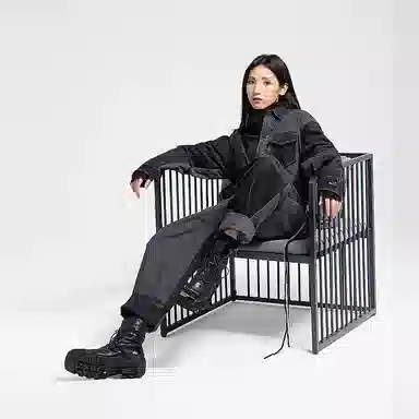 幻象者 原创设计限量定制手工鞋方头高帮真皮拉链马丁靴 男女同款 黑色