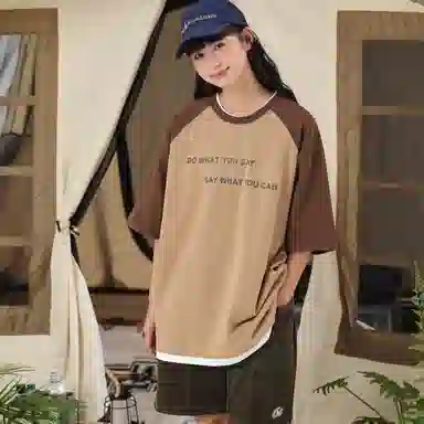 KXLFCHN Retro Raglan Sleeve T-Shirt