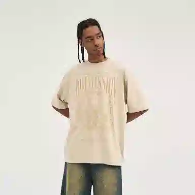 HARSH AND CRUEL Retro Letter Print Loose T-Shirt