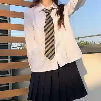 东鲸岁时记 纯色翻领单排扣长袖 紫川附中衬衫 女款