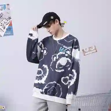 bt Graffiti Letter Print Cardigan Sweatshirt