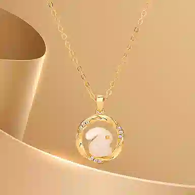 饰伴 国潮复古玉兔高级精致气质生肖兔子 项链 女款