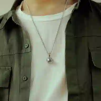 若觅 篮球 钛钢 项链 吊坠 男款