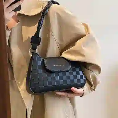 Jane Klain Woven Checkered Shoulder Bag