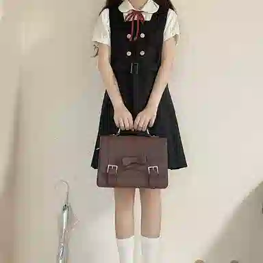 东鲸岁时记 纯色无领西装外套吊带连衣裙制服套装 女款