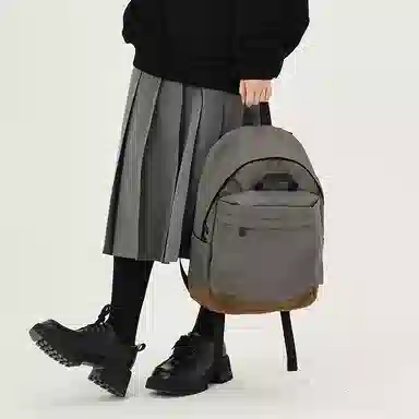 MYEDITION Vintage Colorblock Backpack Green