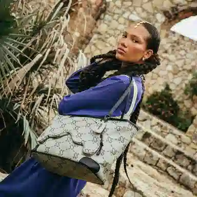 SPRAYGROUND Retro Shark Mouth Tote Bag Grey