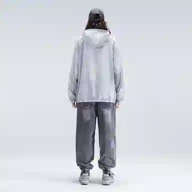 LAMLICKA Hooded Zip-Up Jacket Grey