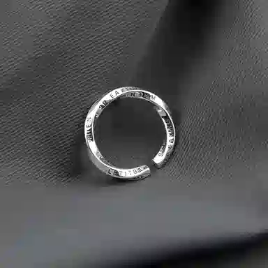 MAGICPOLE Mobius Ring Graffiti Adjustable Silver Ring