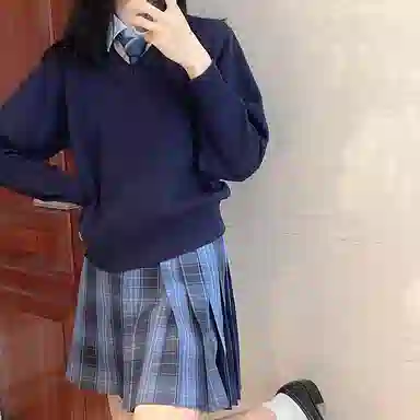 东鲸岁时记  格纹学院风短款百褶半身制服裙装 水梨町