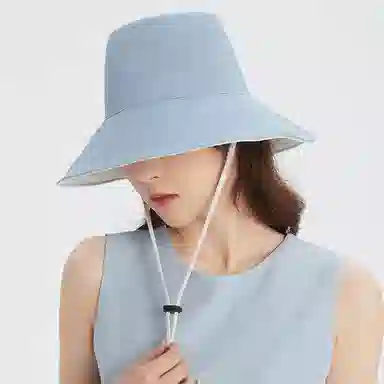 凌克春季出游女款防紫外线双面渔夫帽冰丝凉感防晒袖套套装 女士户外防晒套装