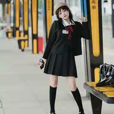 东鲸岁时记 纯色无领西装外套吊带连衣裙制服套装 女款