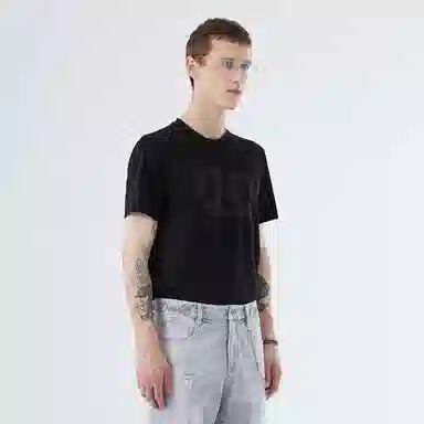 DAVID NAMAN Logo Jacquard T-Shirt Black