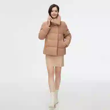 波司登 纯色翻领拉链羽绒服外套 女款 
