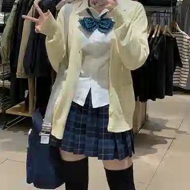 东鲸岁时记 日系复古制服格纹短款百搭学生百褶鲸落半身裙