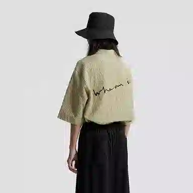 Huanzhe Plaid Short Sleeve Shirt Yellow