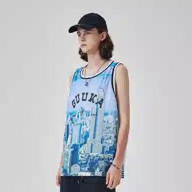 Guuka Basketball Sleeveless Vest Blue