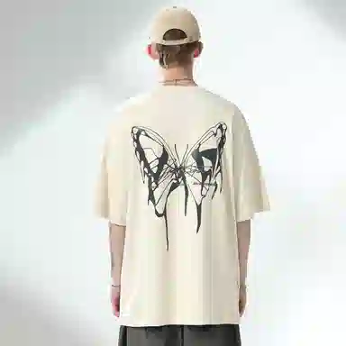 BJHG Gradient Reflective Butterfly T-Shirt