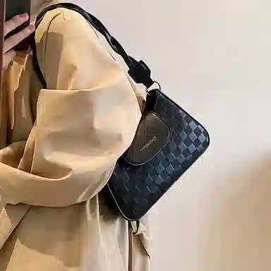 Jane Klain Woven Checkered Shoulder Bag