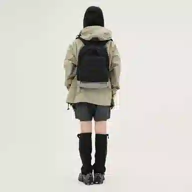 MYEDITION Vintage Colorblock Backpack Green