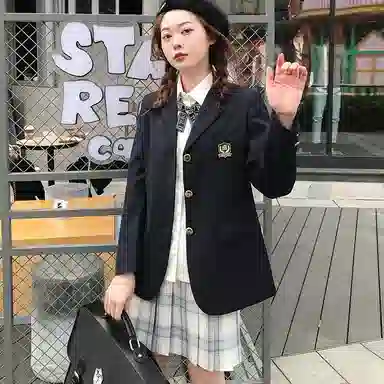 东鲸岁时记 格纹百褶高腰半身裙 女款