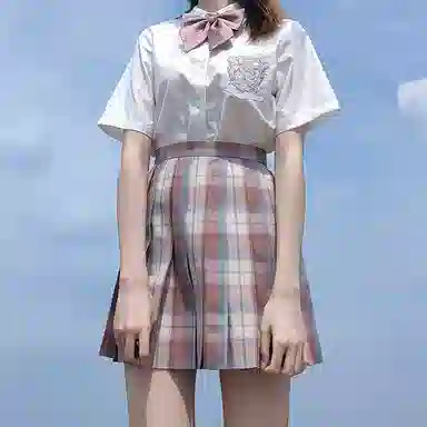 东鲸岁时记 格子制服百褶半身裙 女款