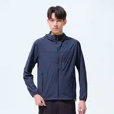 探路者 纯色胸口拉链轻薄透气防晒服 男款