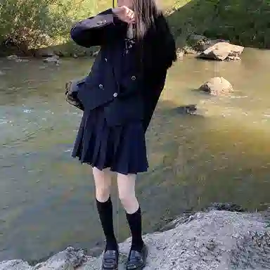 东鲸岁时记 纯色双排扣长袖西装外套 女款