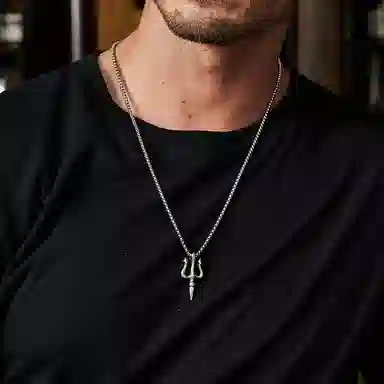 IDEAGEMER Trident Necklace 925 Silver